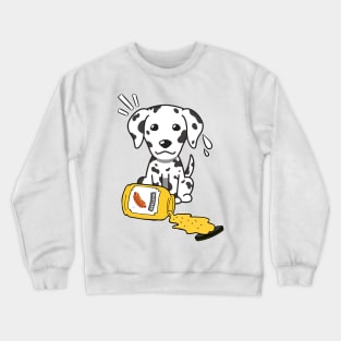 Cute dalmatian Spilled a jar of mustard sauce Crewneck Sweatshirt